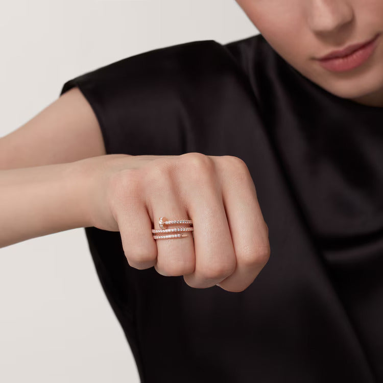 Cartier Juste un Clou ring, double, half-paved