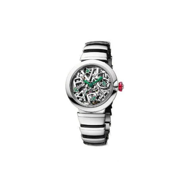 Bvlgari Lvcea Skeleton 33Mm Stainless Steel Ladies Watch