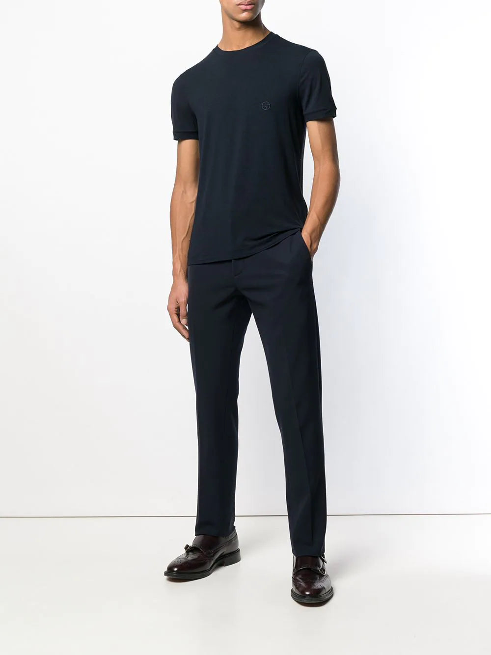 Giorgio Armani embroidered logo T-shirt