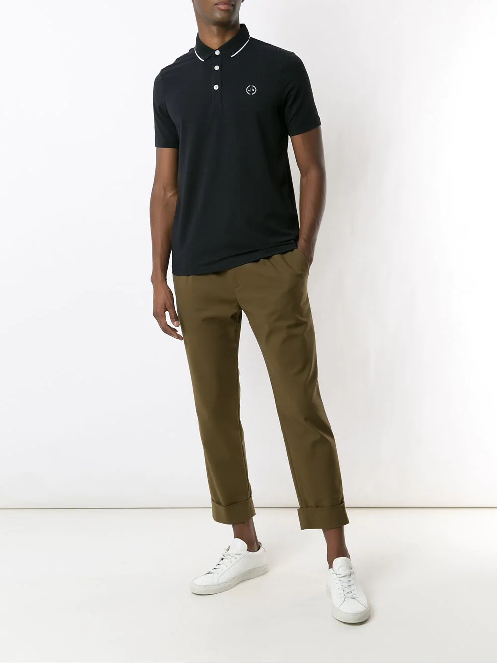 Armani Exchange logo-print polo shirt