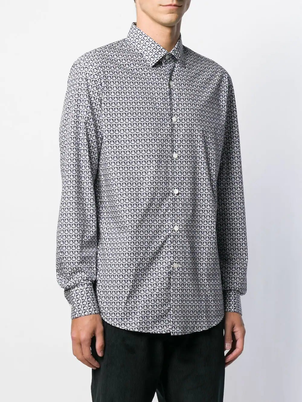 Ferragamo monogram-print cotton shirt