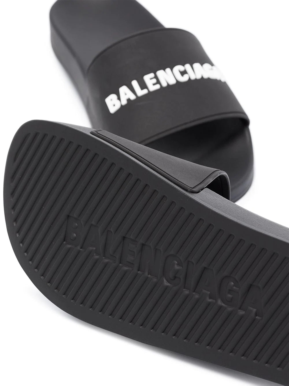 Balenciaga  logo-embossed pool slides