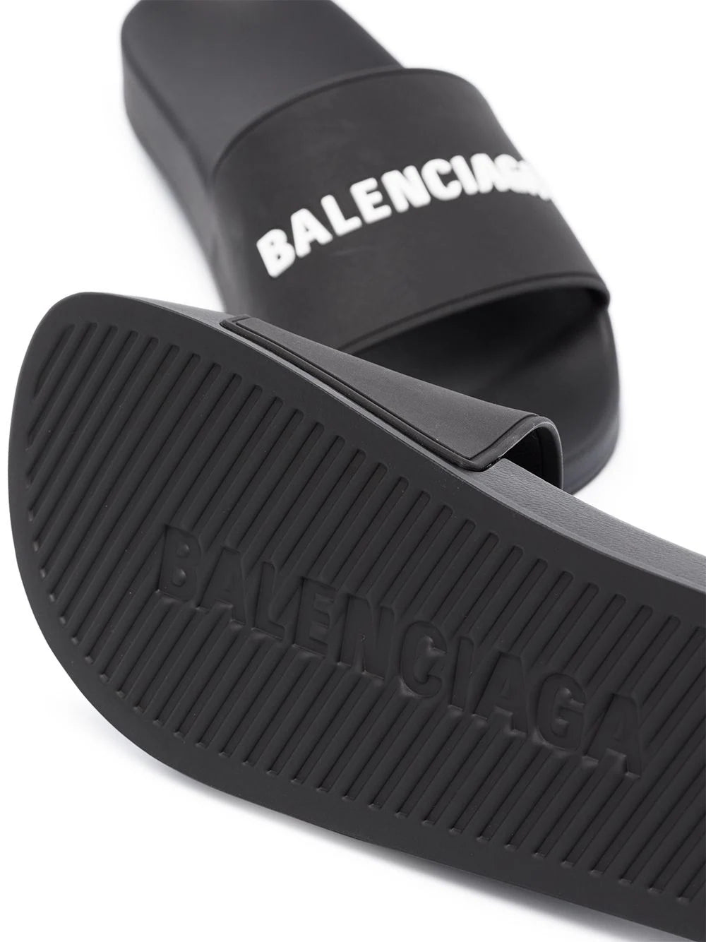 Balenciaga  logo-embossed pool slides