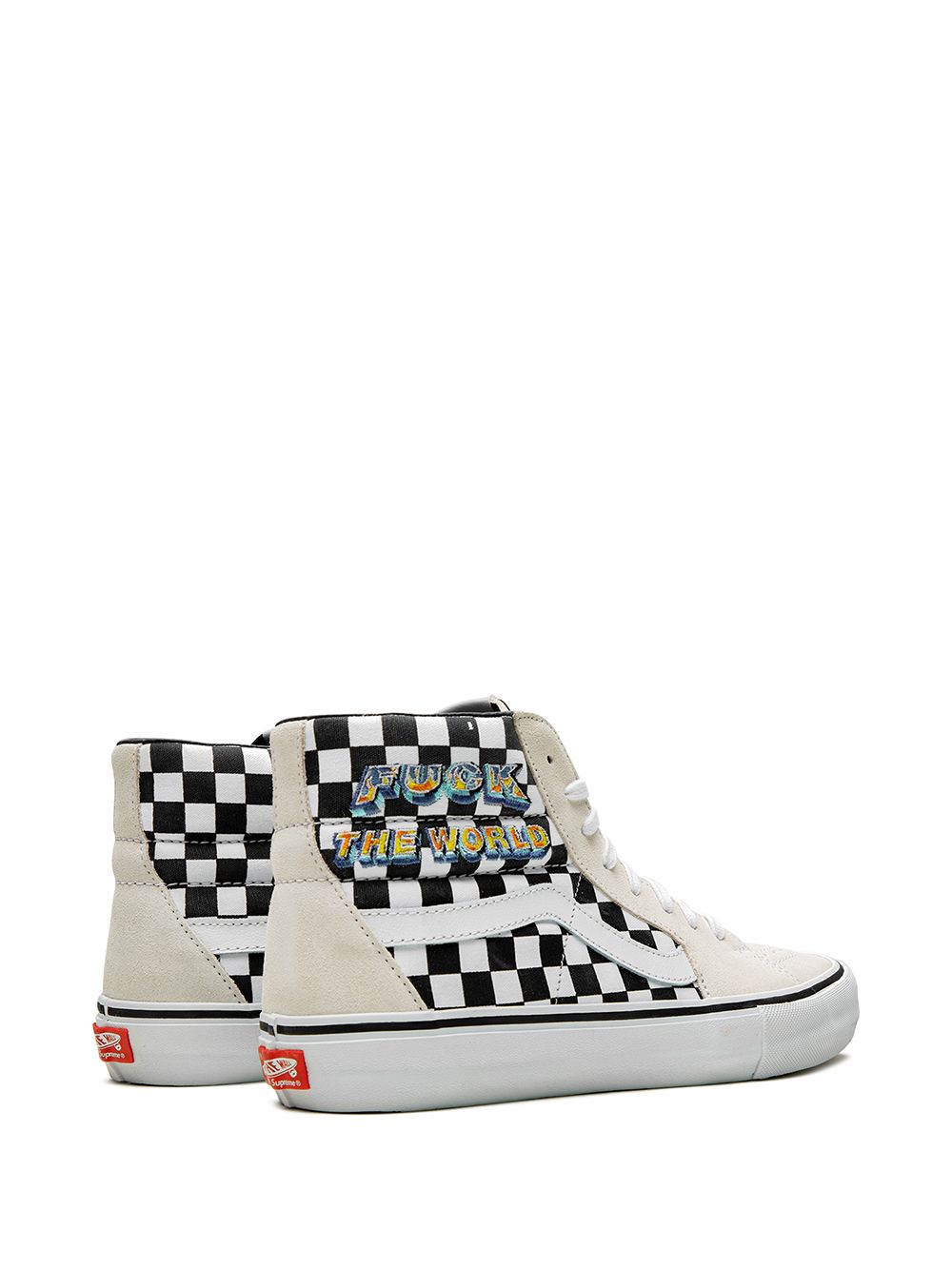 Vans x Supreme Sk8-Hi Pro "F*ck The World - Checkerboard" sneakers