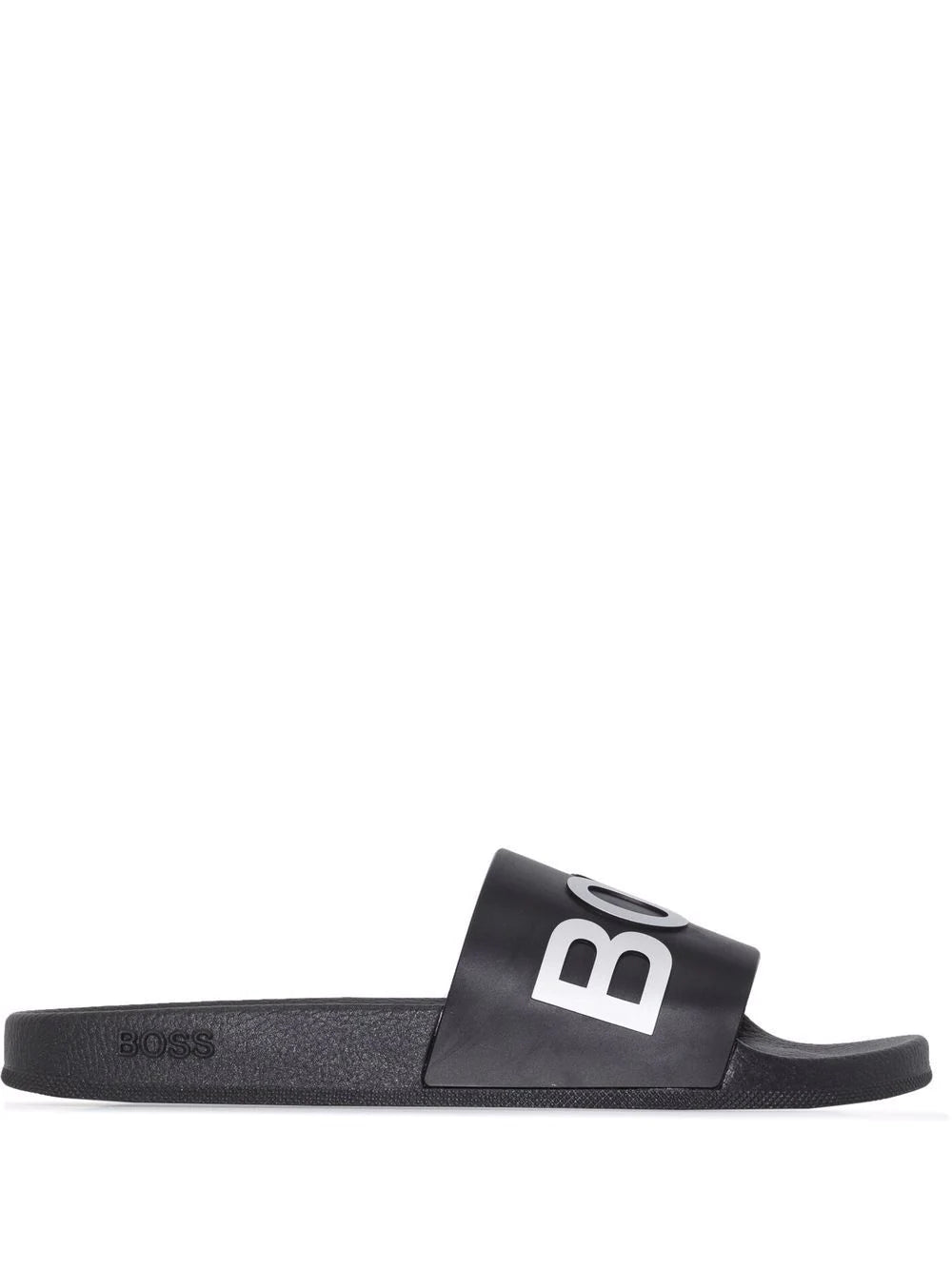 BOSS  logo print slip-on slides