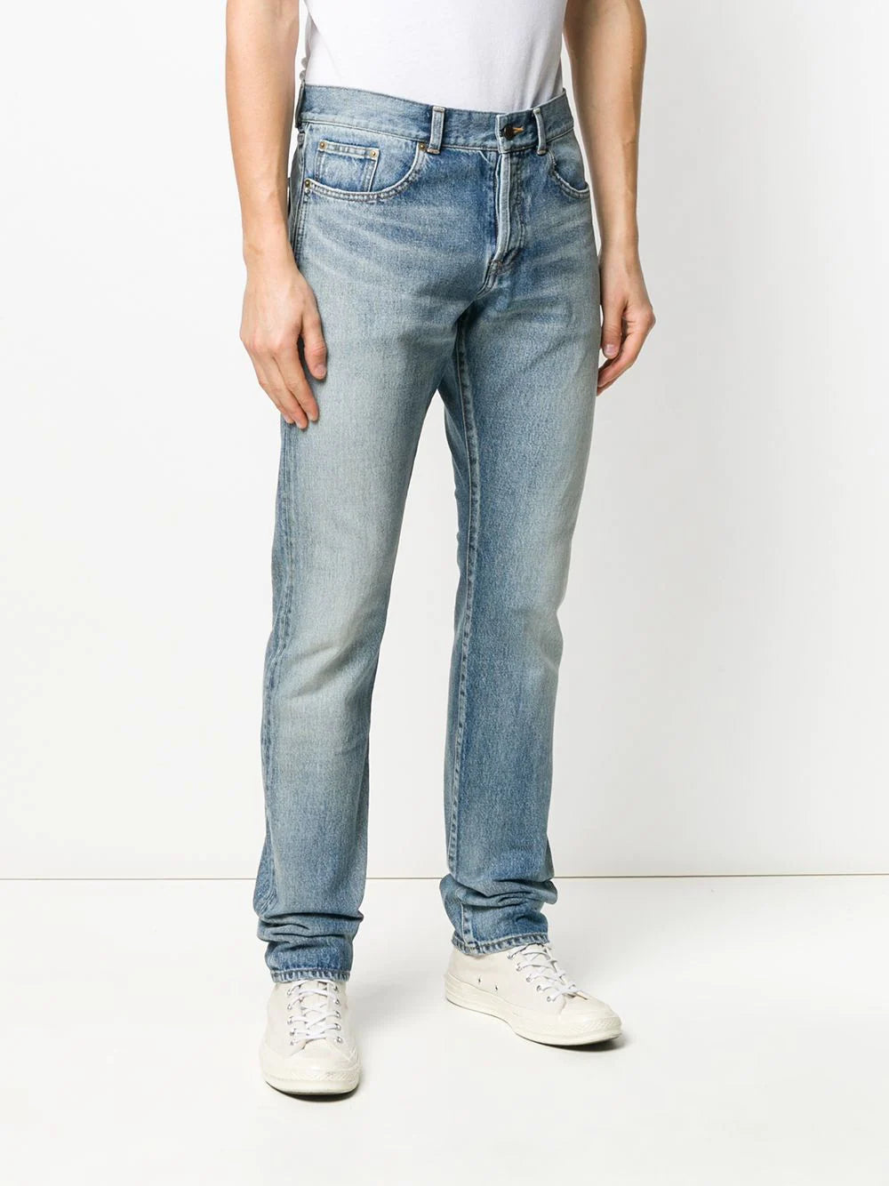 Saint Laurent stonewashed straight-leg jeans