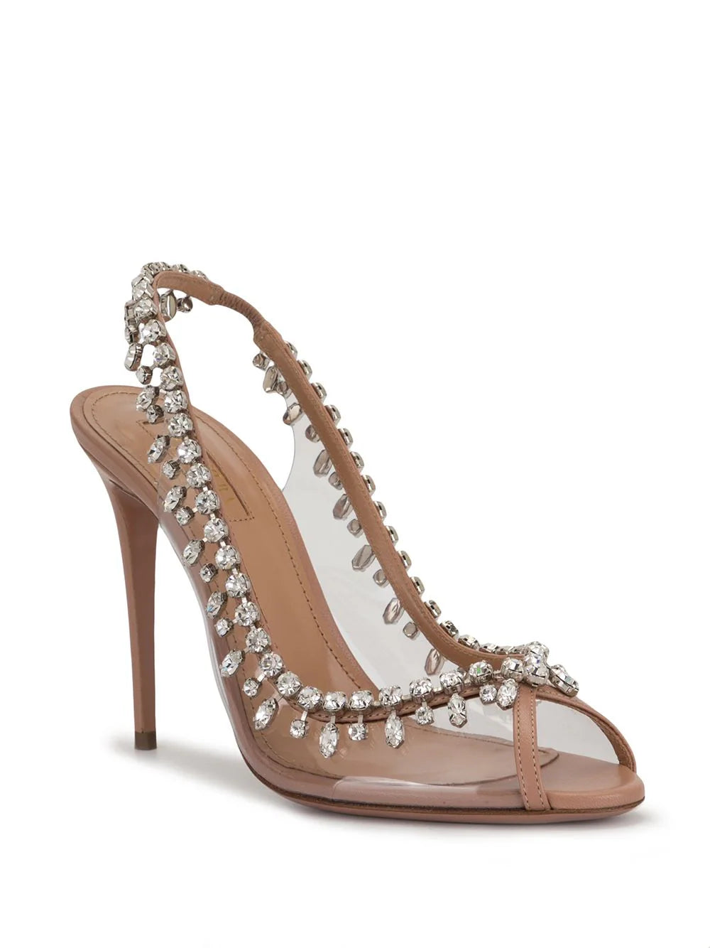 Aquazzura  Temptation crystal-embellished peep-toe sandals