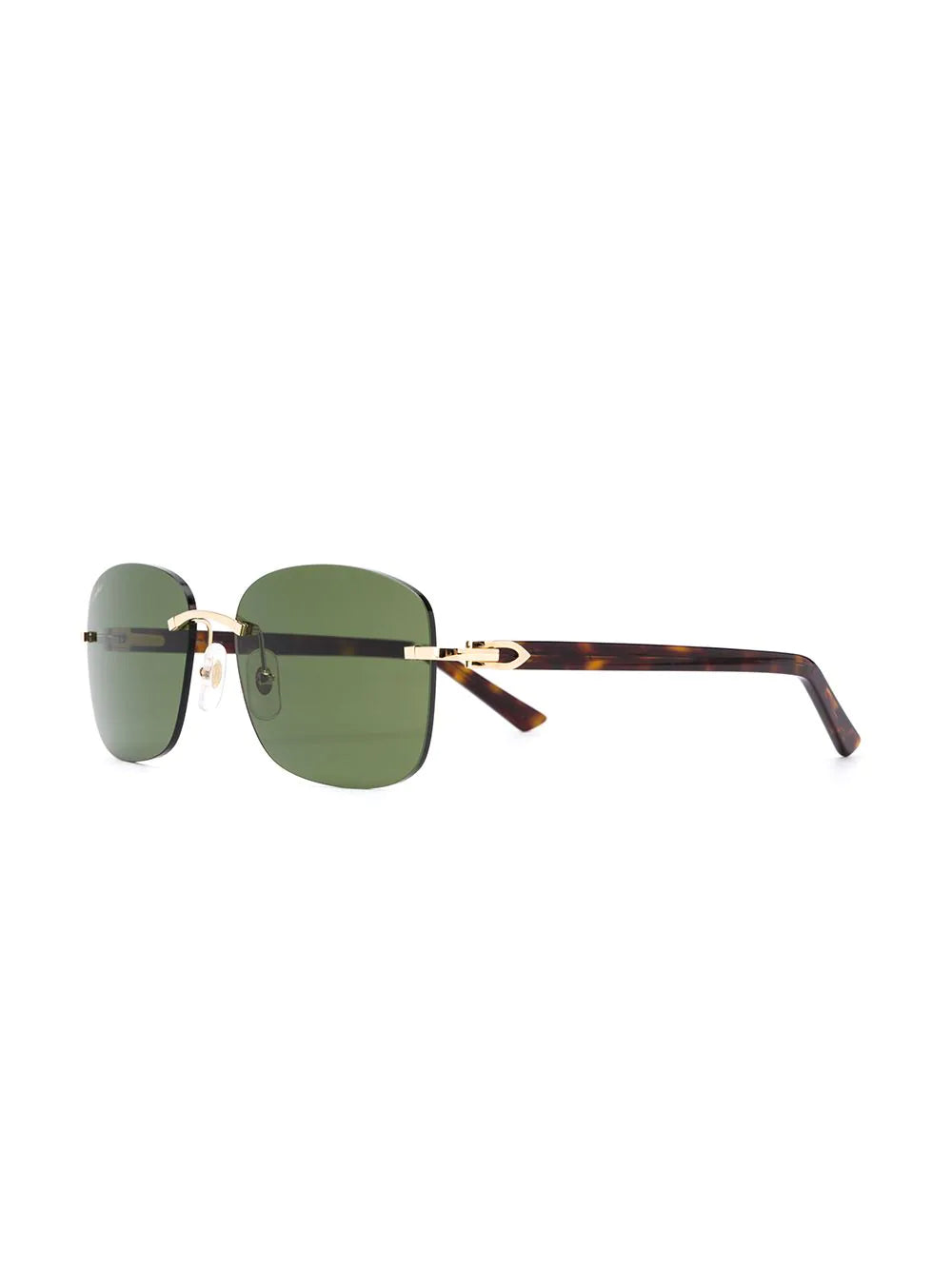 Cartier C Décor rimless rectangular-frame sunglasses