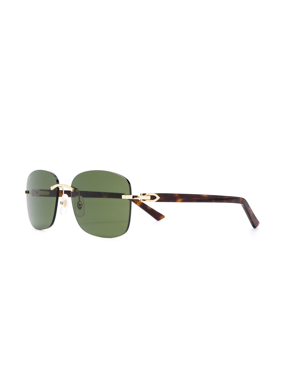 Cartier Eyewear C Décor rimless rectangular-frame sunglasses