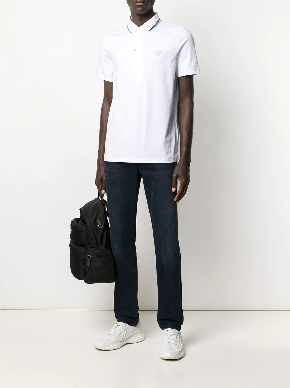 Armani Exchange embroidered logo polo shirt