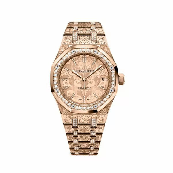 Audemars Piguet Royal Oak 15456Or.Zg.1251Or.01 Cashmere Special Edition Self Winding 37Mm Pink Gold Ladies Watch