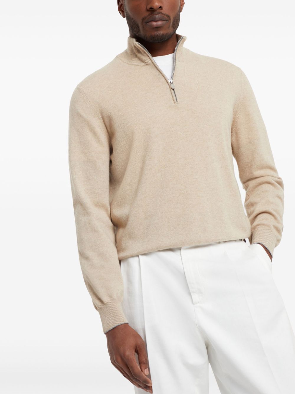Brunello Cucinelli  high neck zip front sweatshirt
