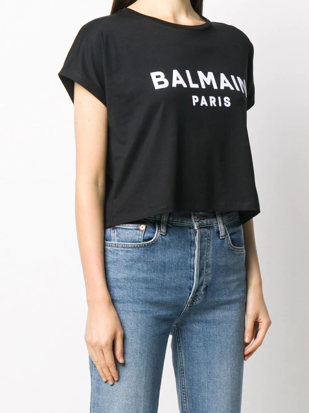 Balmain cropped logo T-shirt