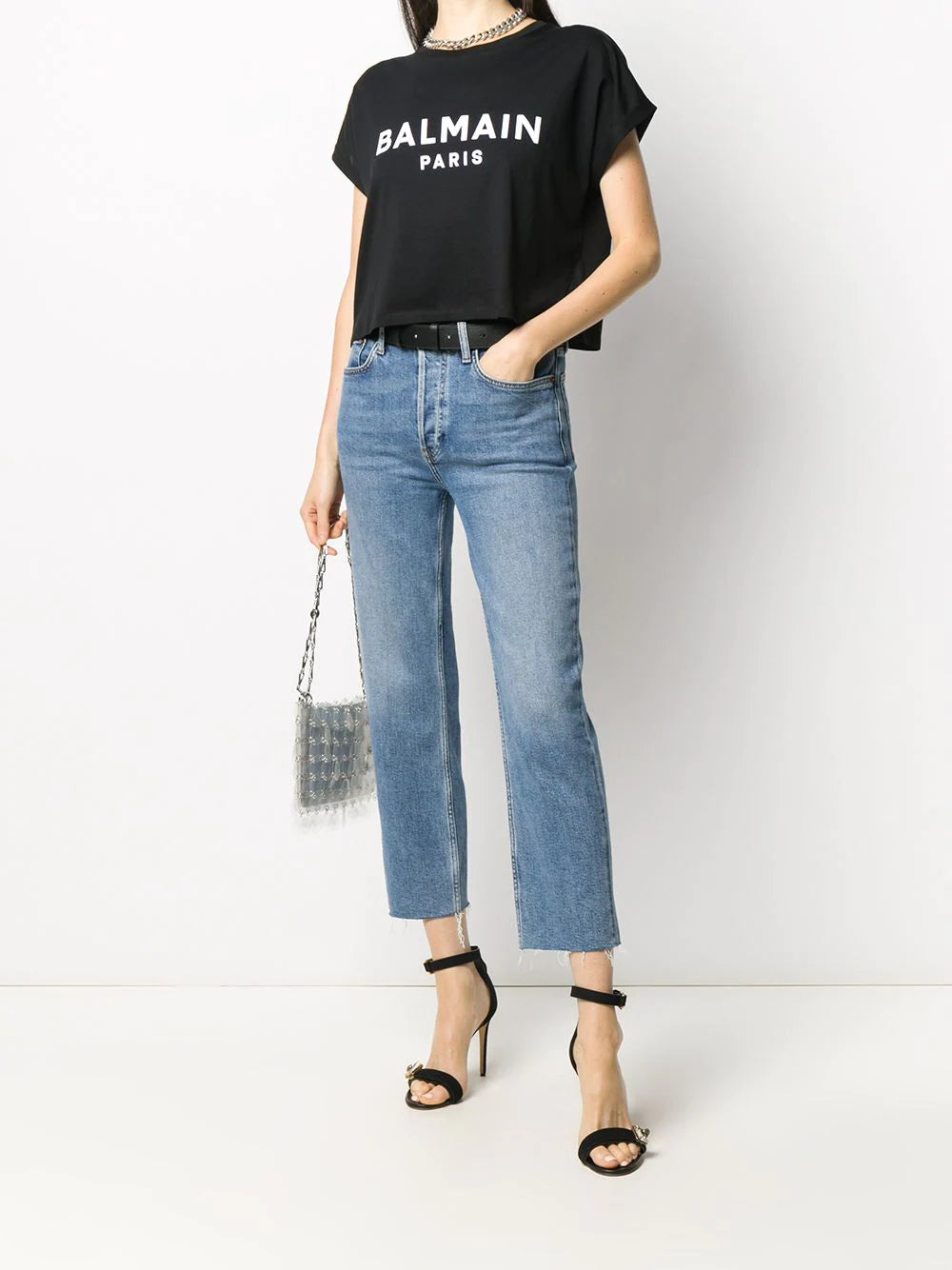 Balmain cropped logo T-shirt