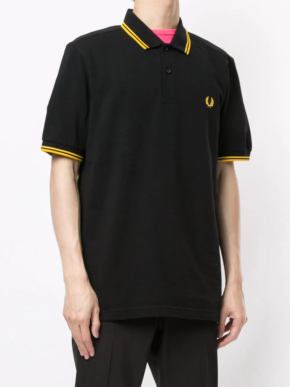 Fred Perry stripe-trim logo polo shirt.