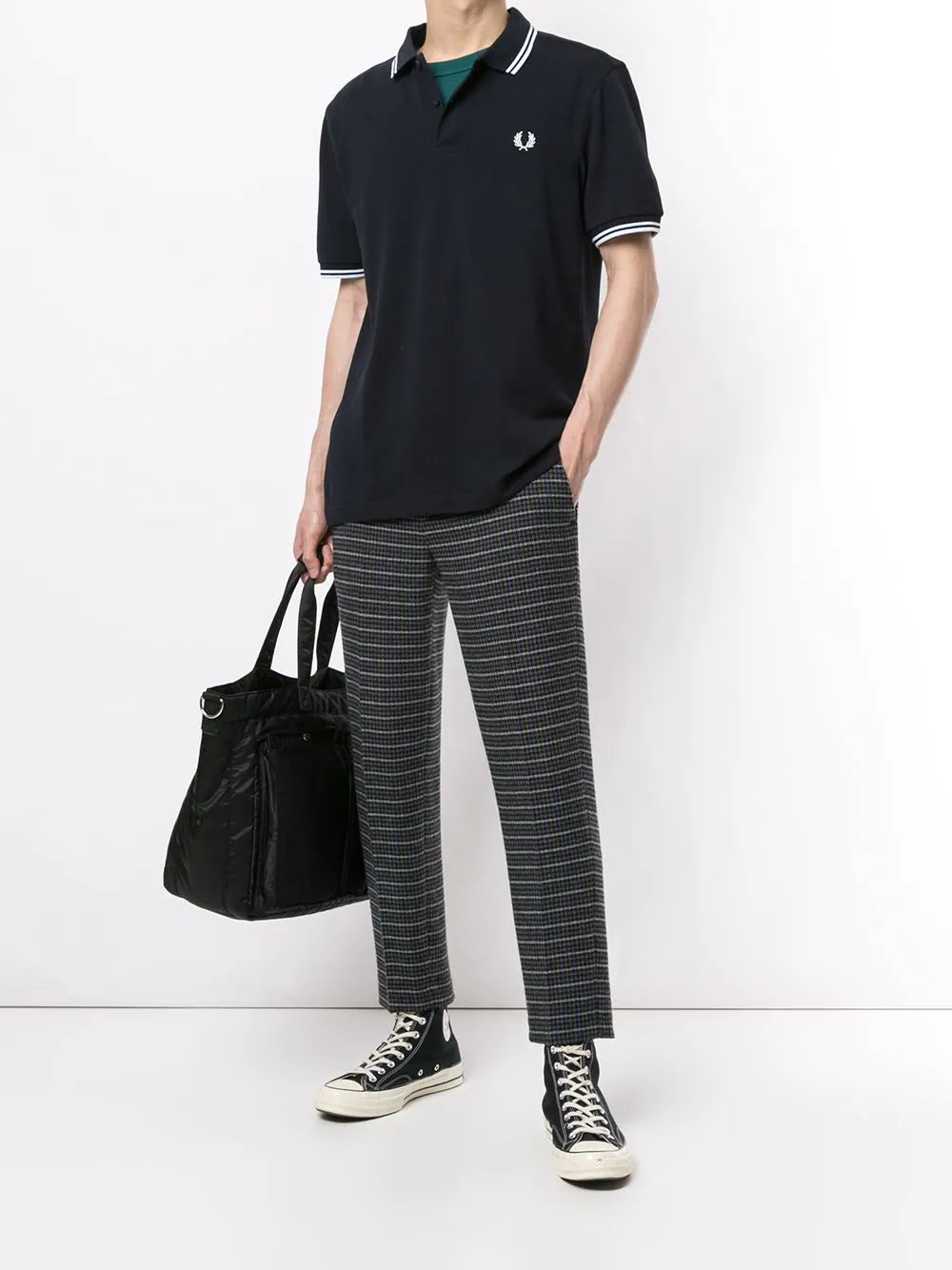 Fred Perry stripe-trim logo polo shirt