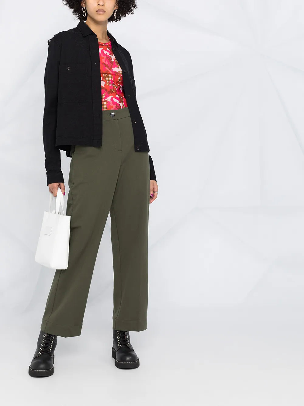 YMC  floral jacquard cotton shirt