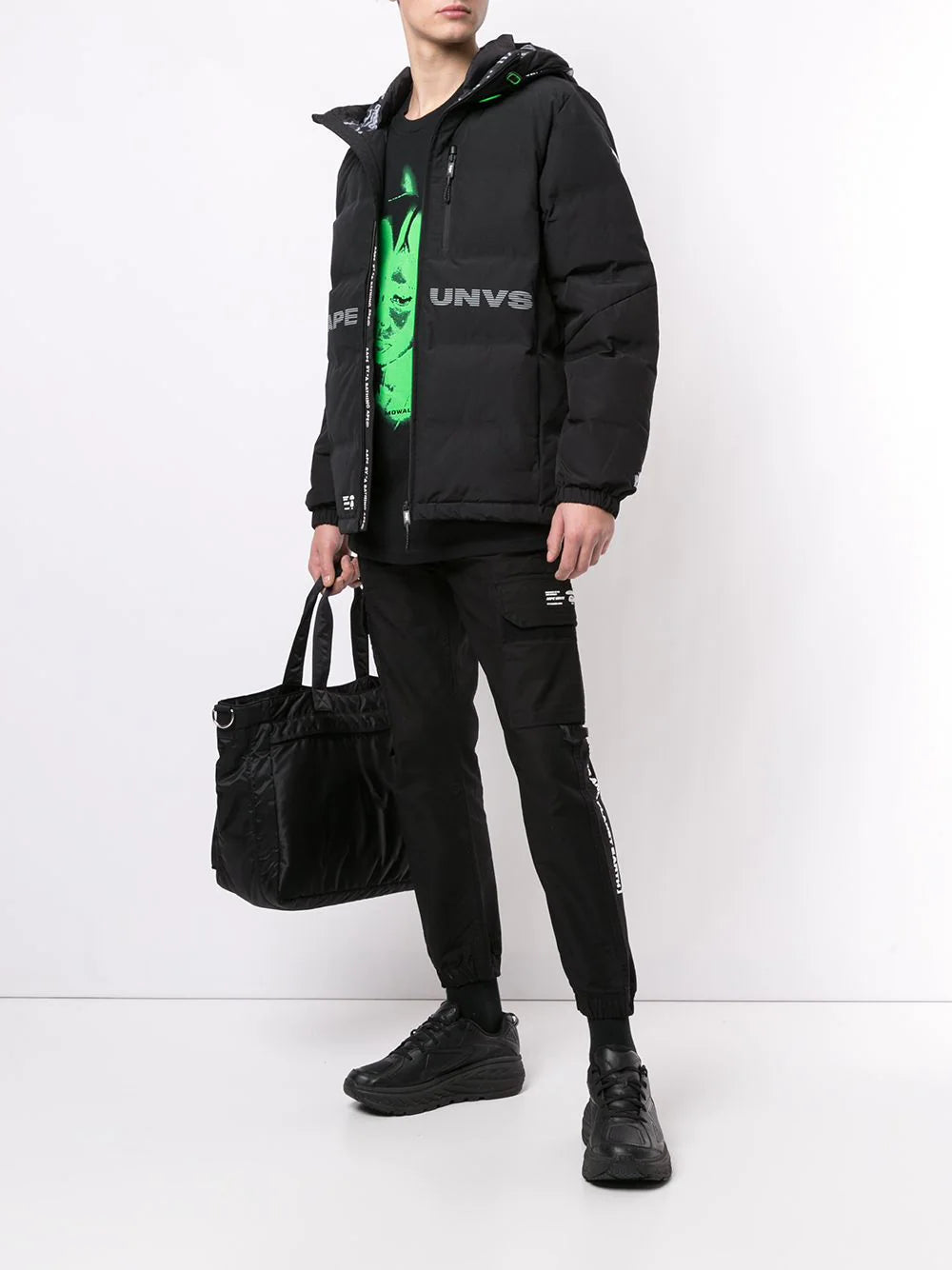 AAPE BY *A BATHING APE® logo print hooded padded jacket - Image 2