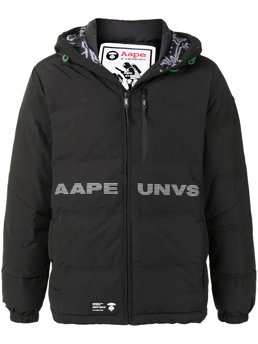 AAPE BY *A BATHING APE®  logo print hooded padded jacket