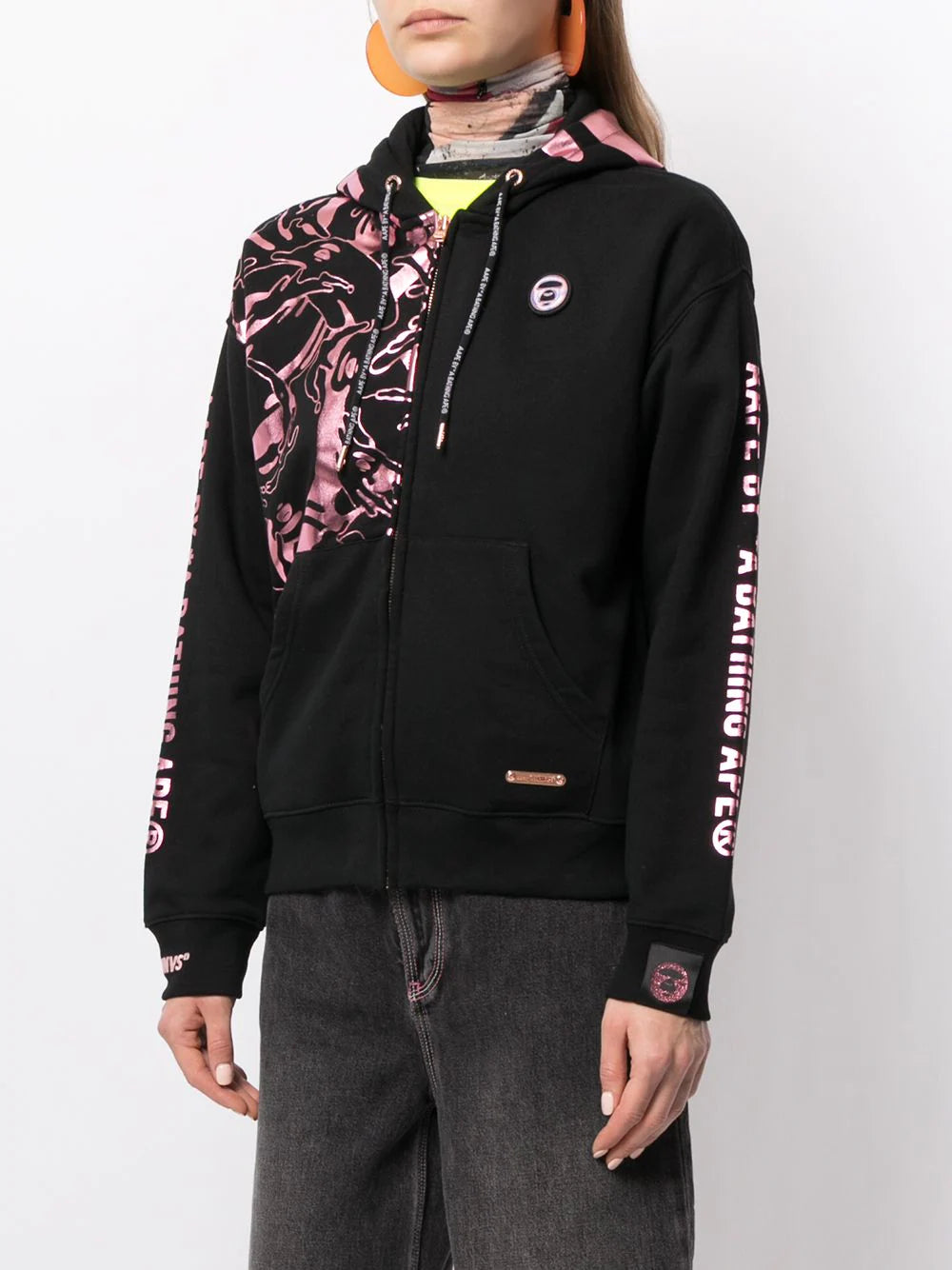 AAPE BY *A BATHING APE®  graphic-print zip-up hoodie