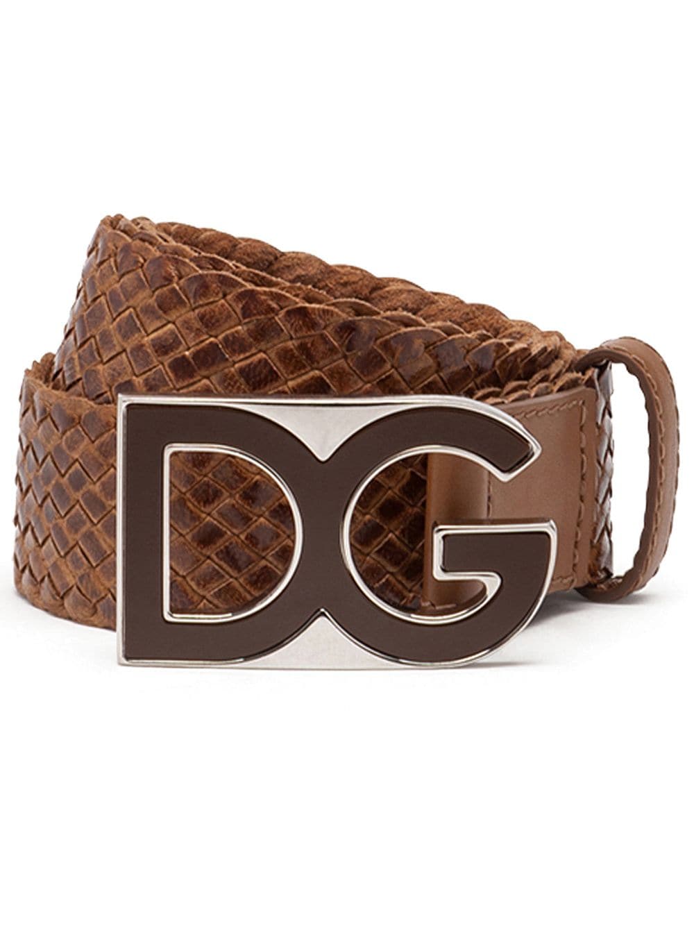 Dolce & gabbana woven logo-plaque belt