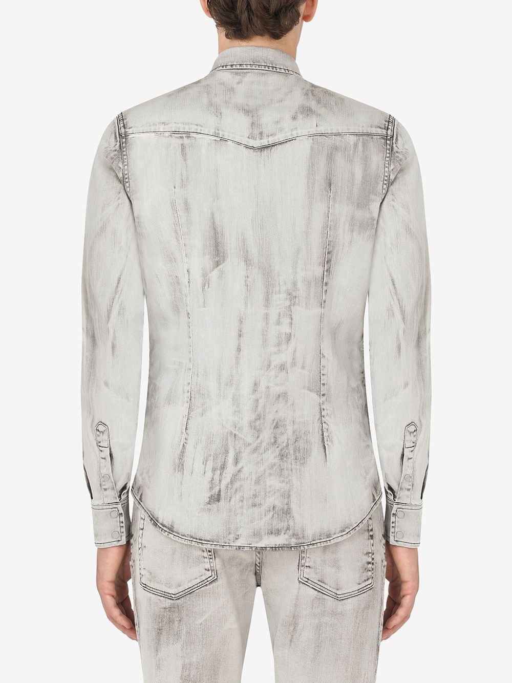 Dolce & gabbana bleach wash denim shirt