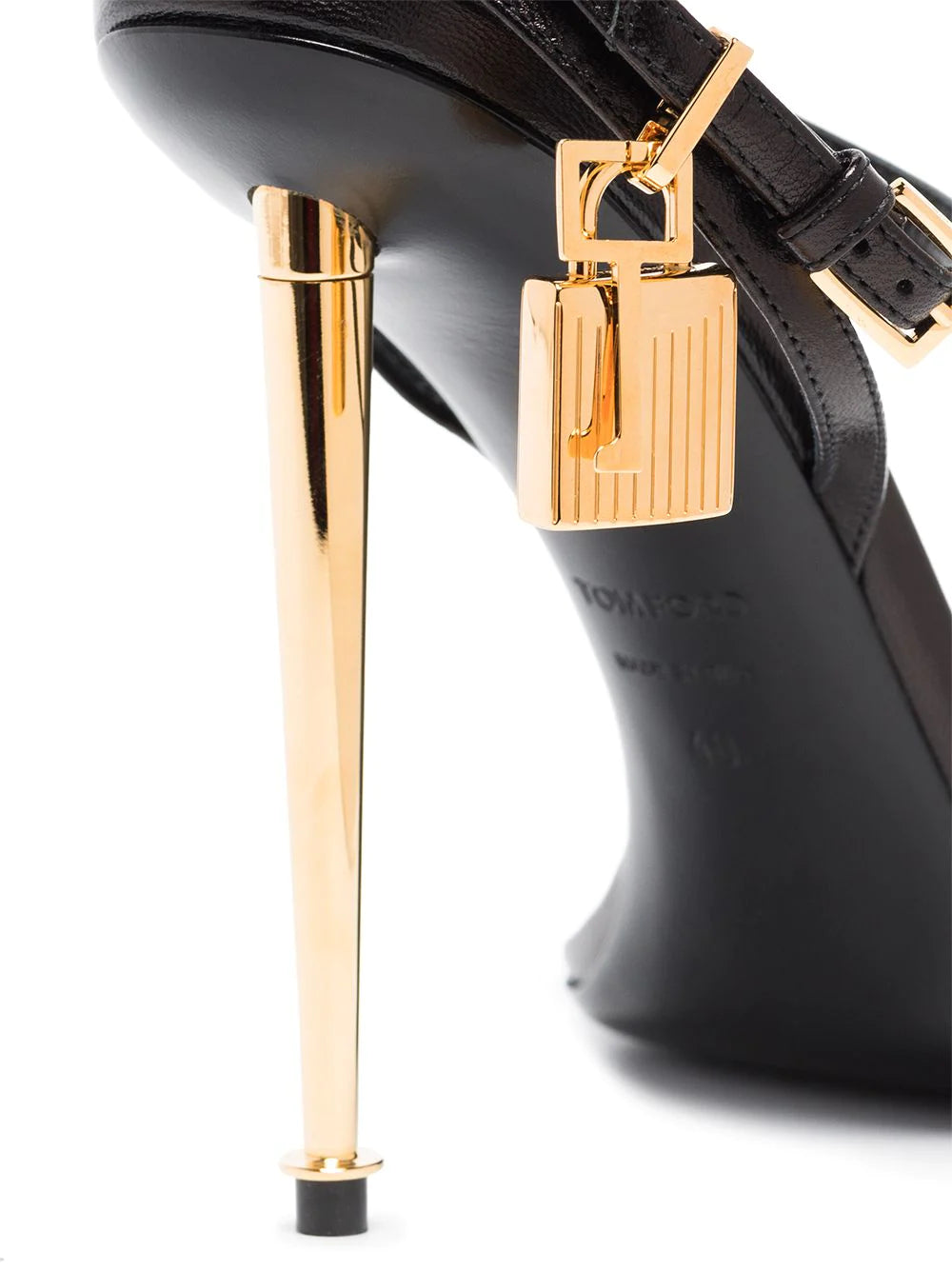 Tom Ford Padlock 105mm metallic heel sandals