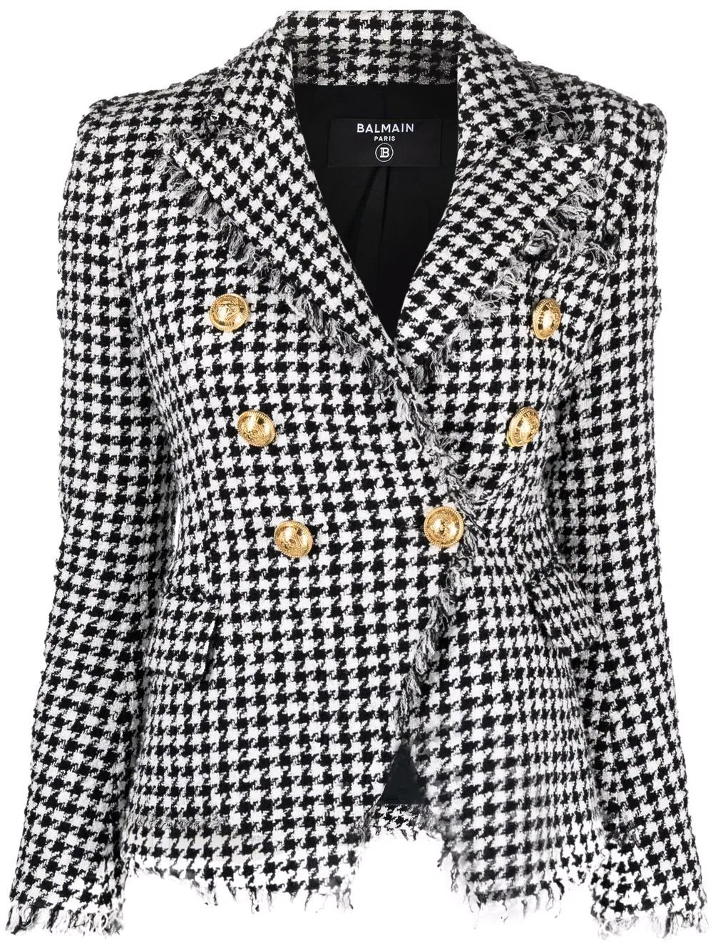 Balmain  double-breasted houndstooth tweed jacket
