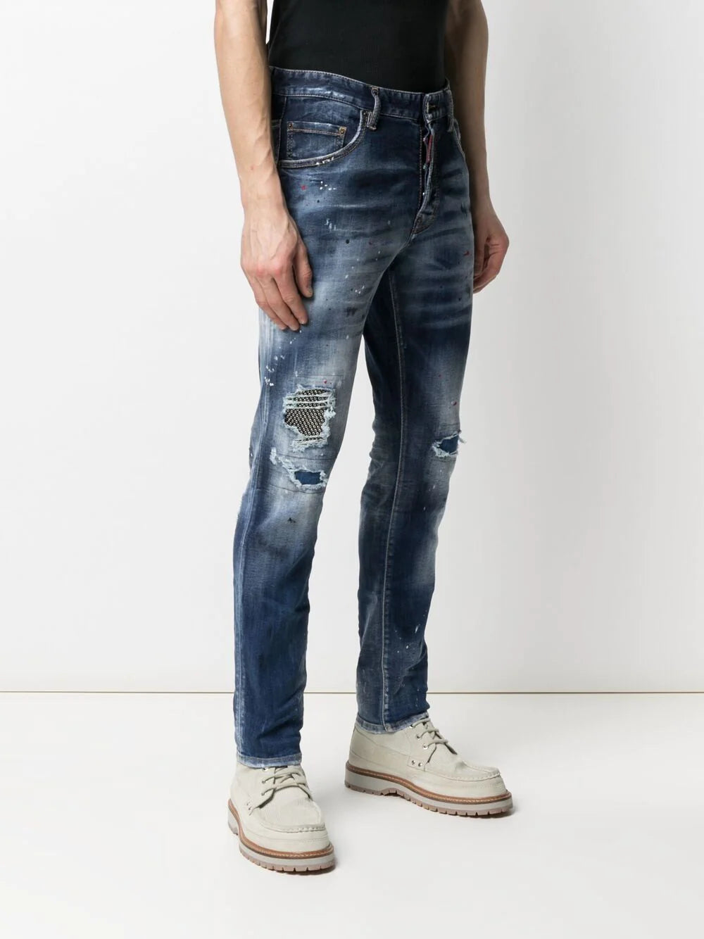 Dsquared2 distressed paint splatter jeans