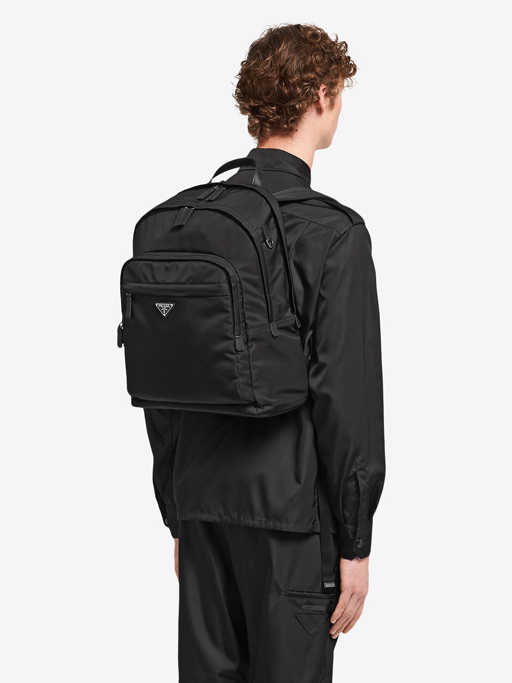 Prada Re-Nylon logo-plaque backpack