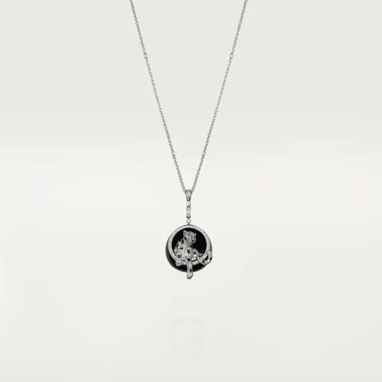 Cartier Panthère de Cartier necklace, black nephrite jade, paved