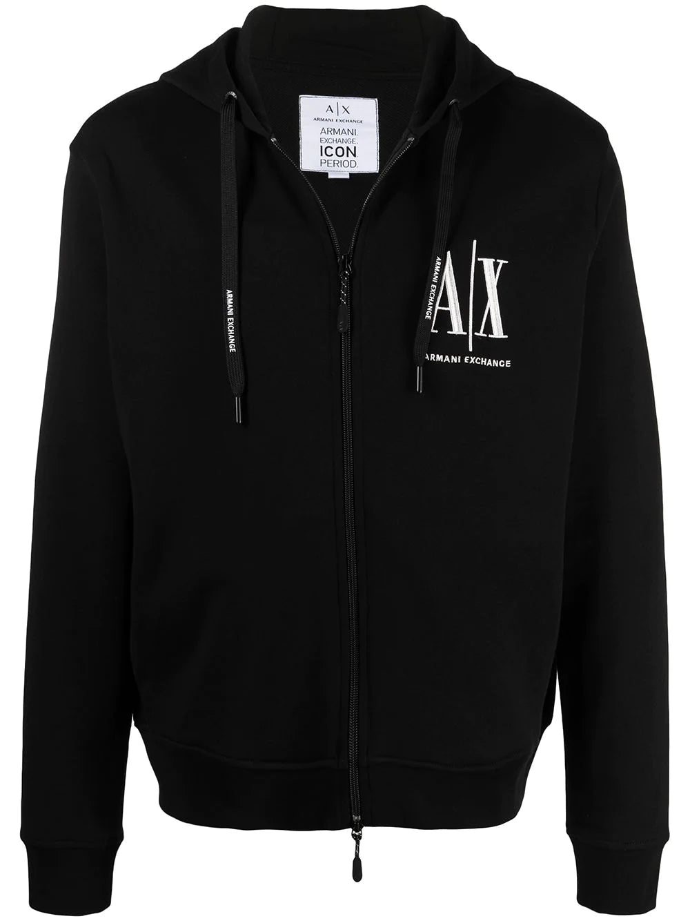Armani Exchange  logo-embroidered drawstring hoodie