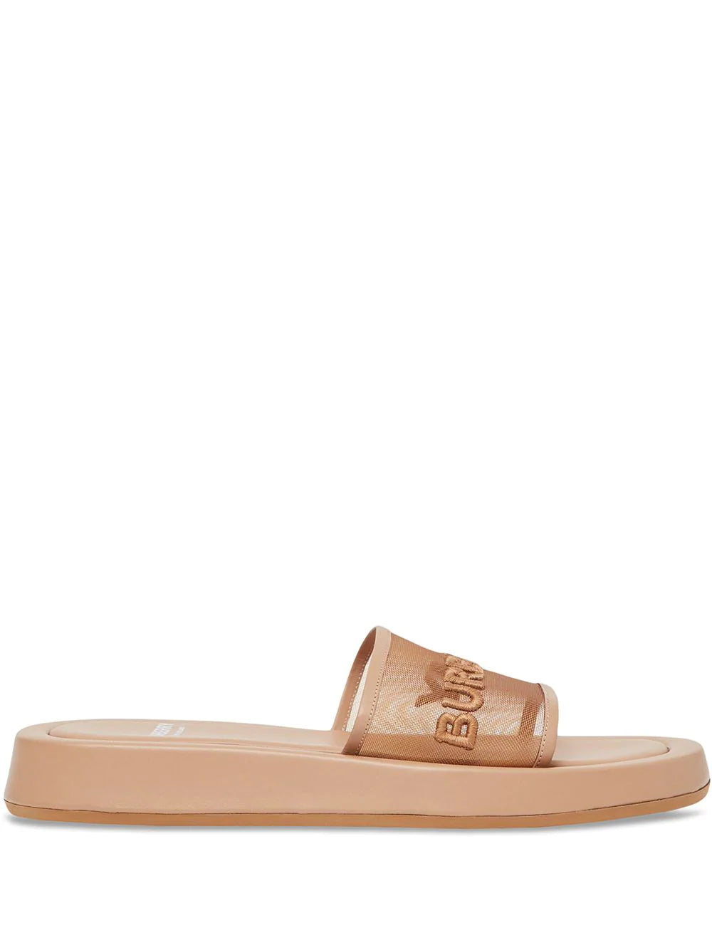 Burberry  logo embroidered mesh slides