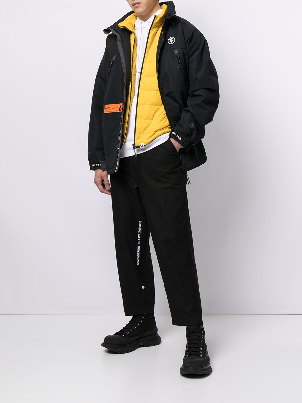 AAPE BY *A BATHING APE® logo-patch zip-up jacket
