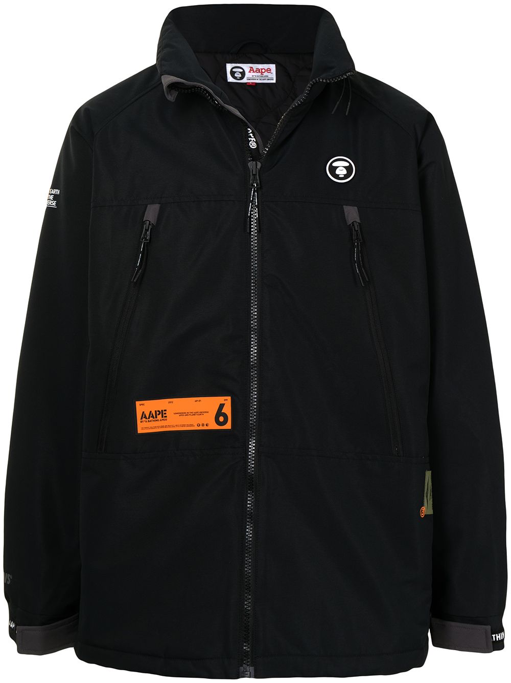AAPE BY *A BATHING APE®  logo-patch zip-up jacket