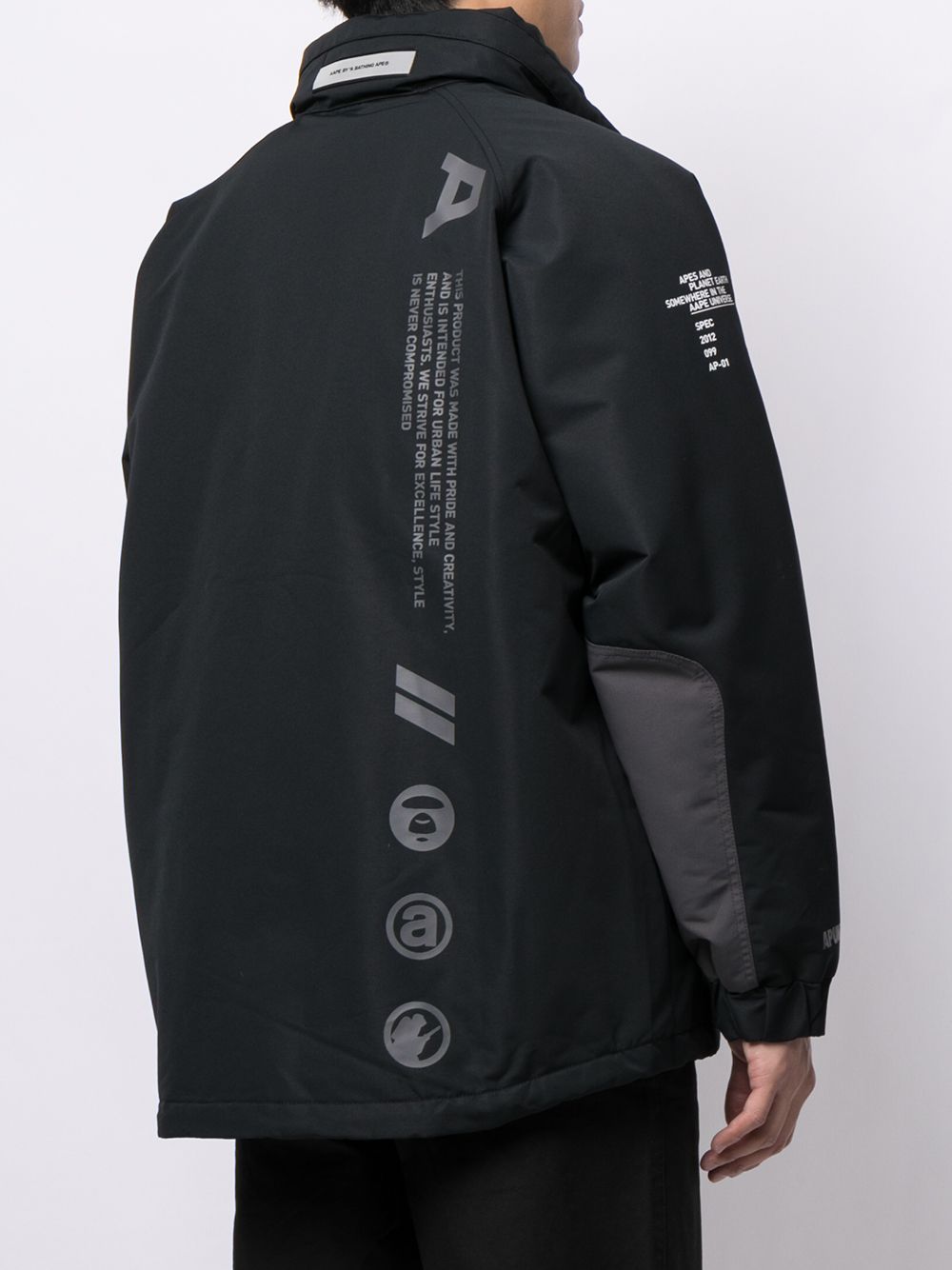 AAPE BY *A BATHING APE® logo-patch zip-up jacket