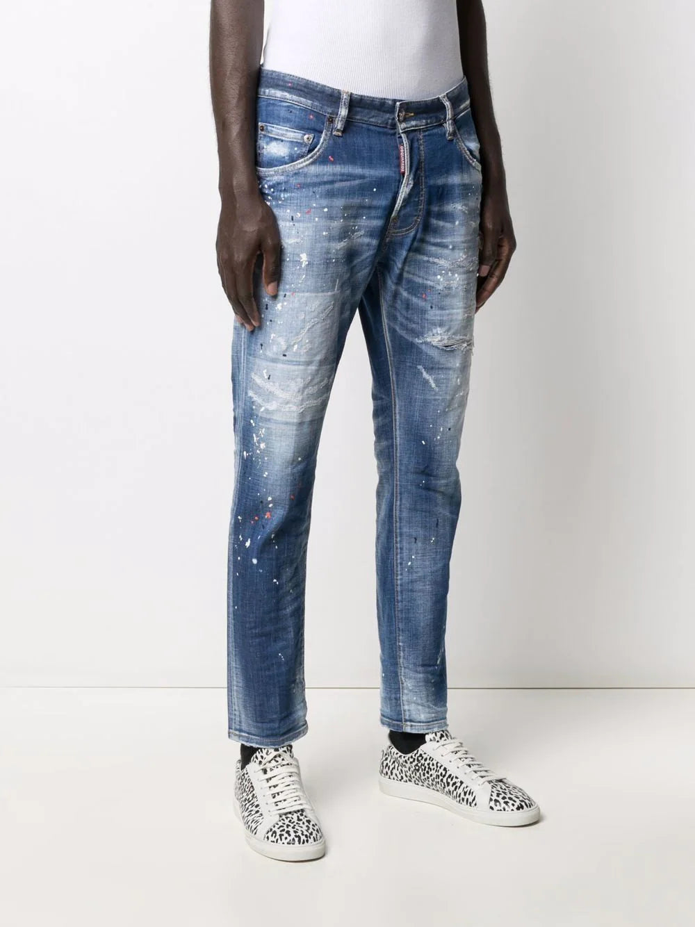 Dsquared2 paint-splatter distressed jeans