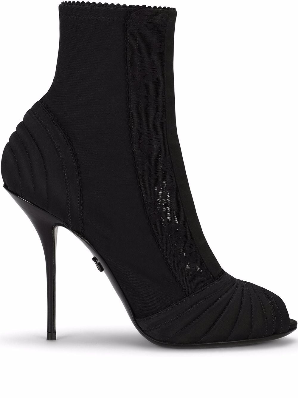 Dolce & gabbana  peep-toe satin ankle boots