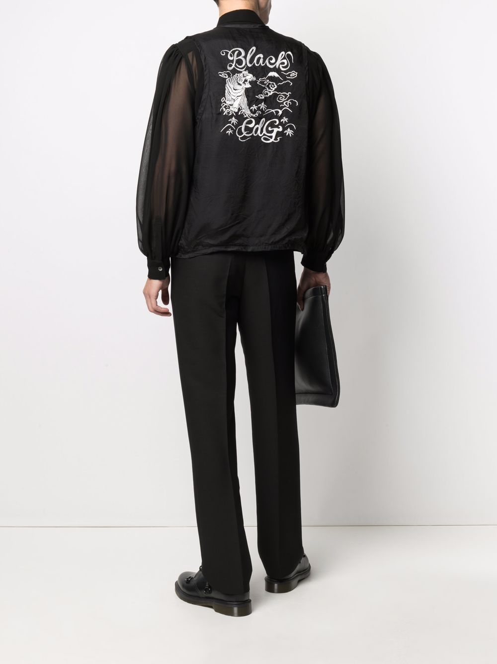 Black Comme Des Garçons  logo-embroidered gilet
