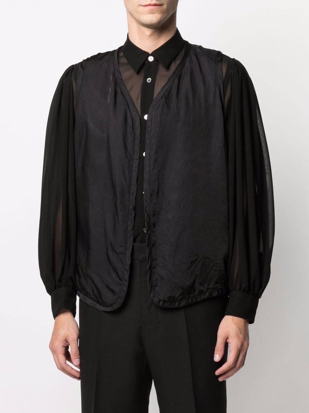 Black Comme Des Garçons  logo-embroidered gilet