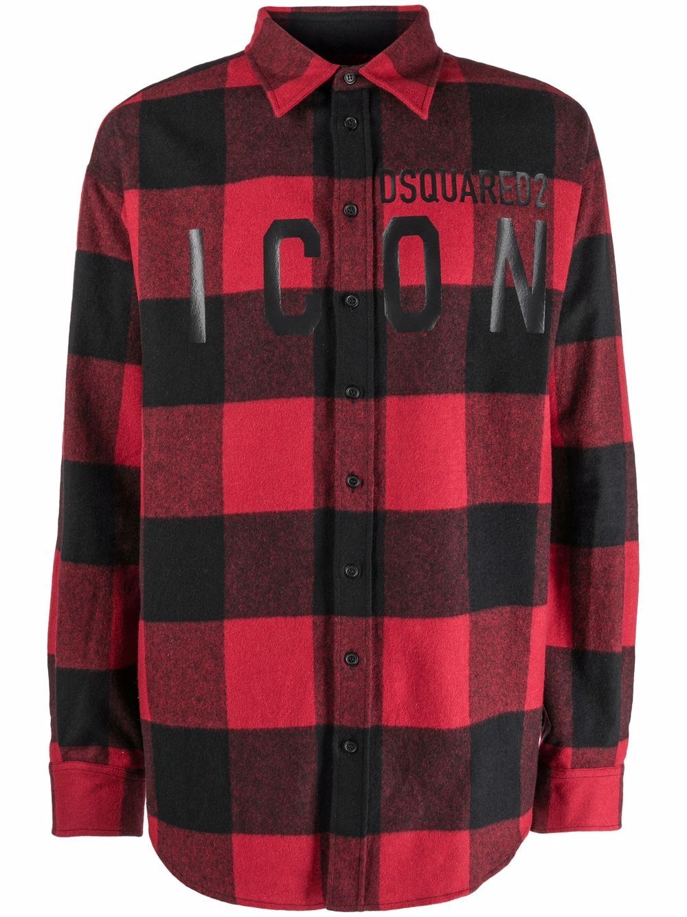Dsquared2 plaid-check logo-print shirt