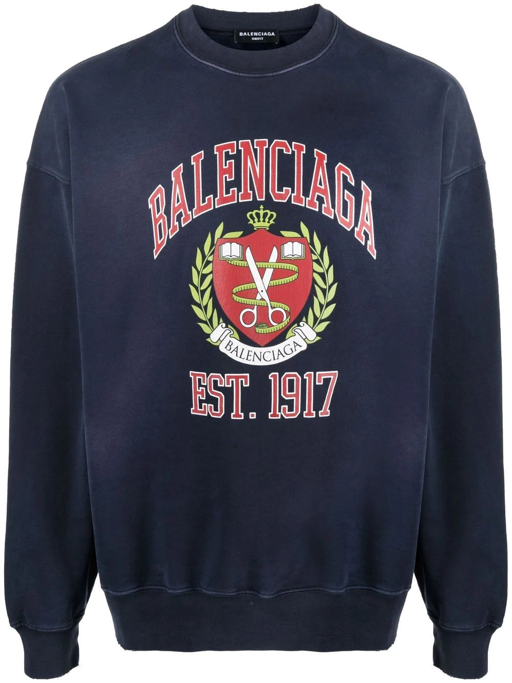 Balenciaga  college crest-logo crew neck sweatshirt