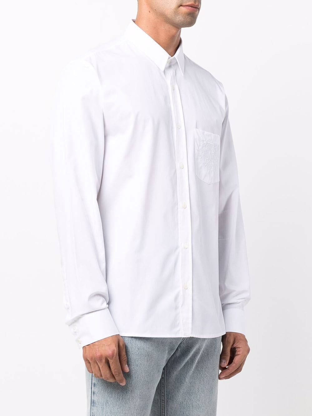 Balmain embroidered-logo cotton shirt