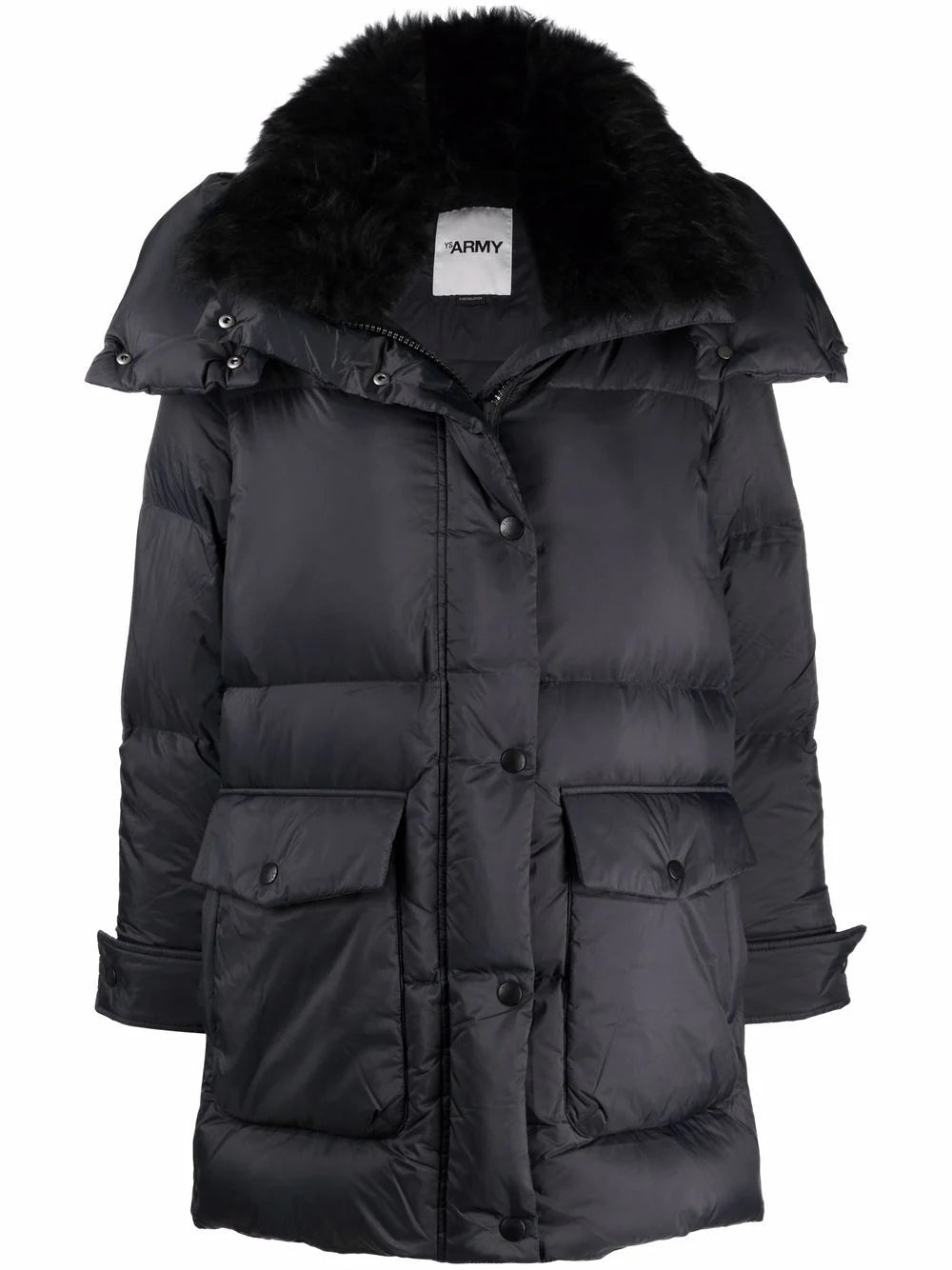 Yves Salomon  lambswool-trim hooded down jacket
