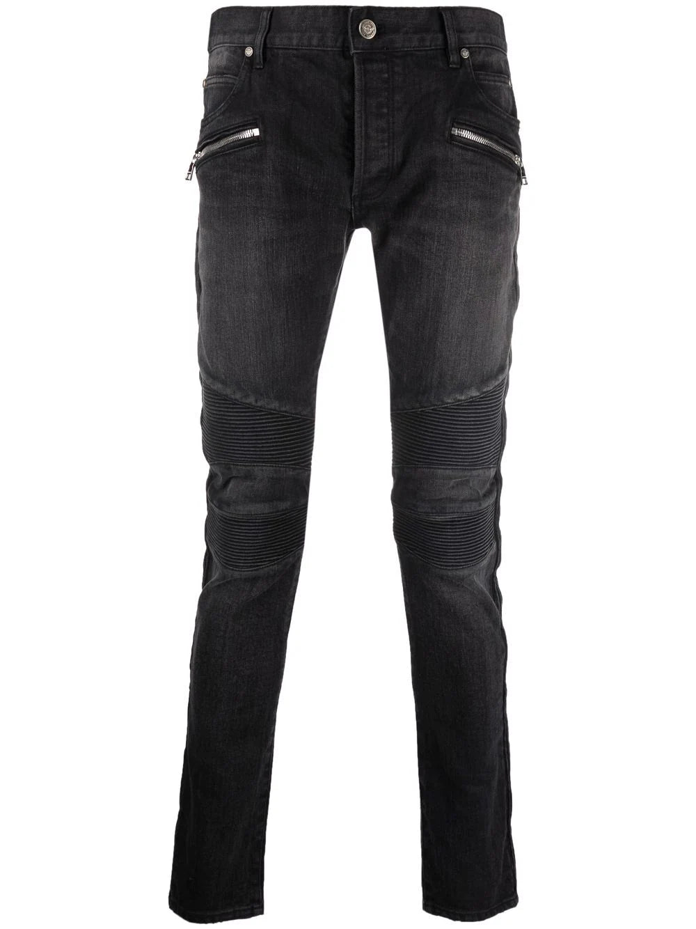 Balmain  ribbed panels slim-fit jeans