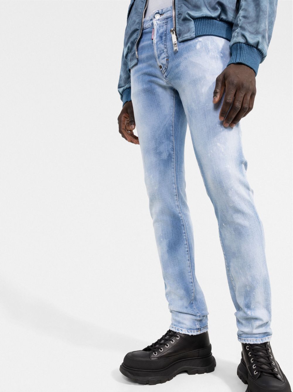 Dsquared2 distressed bleached-effect slim-cut jeans