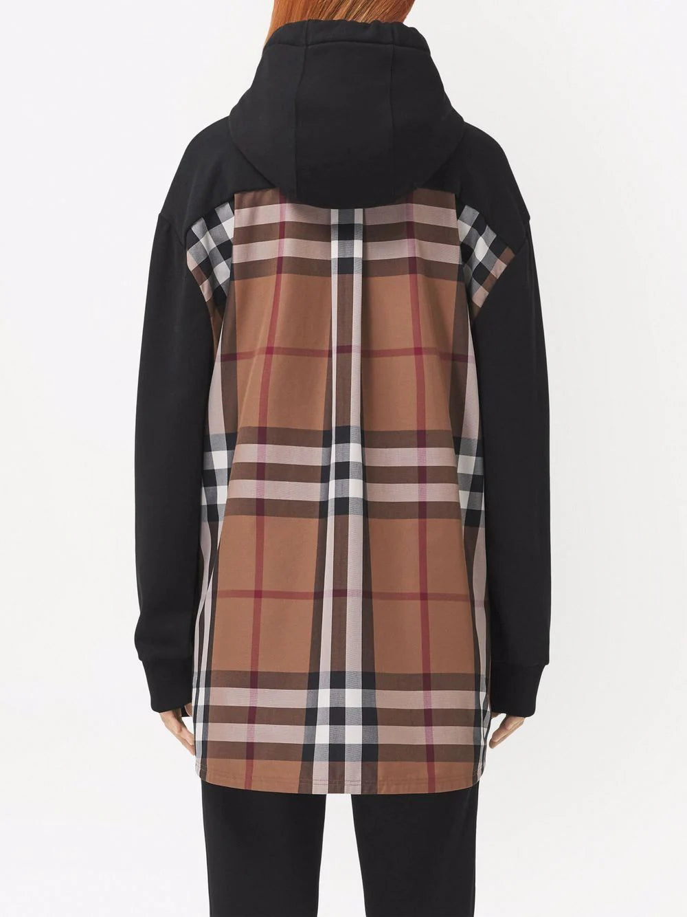 Burberry  check-print panelled hoodie