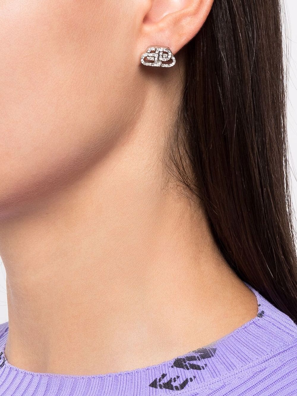 Balenciaga  BB rhinestone-embellished stud earrings