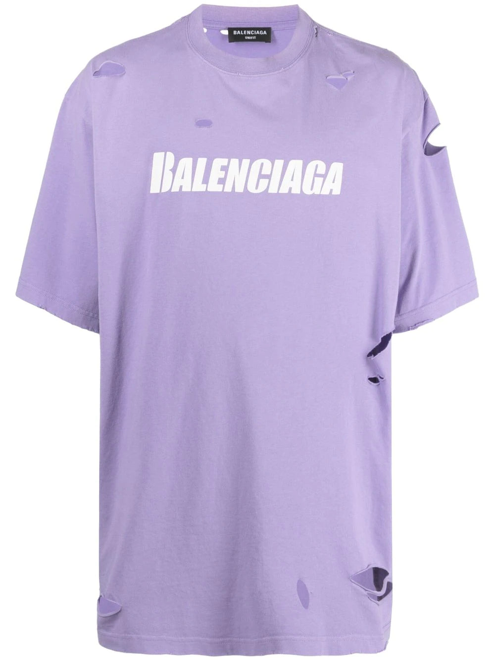Balenciaga  logo print distressed-finish T-shirt