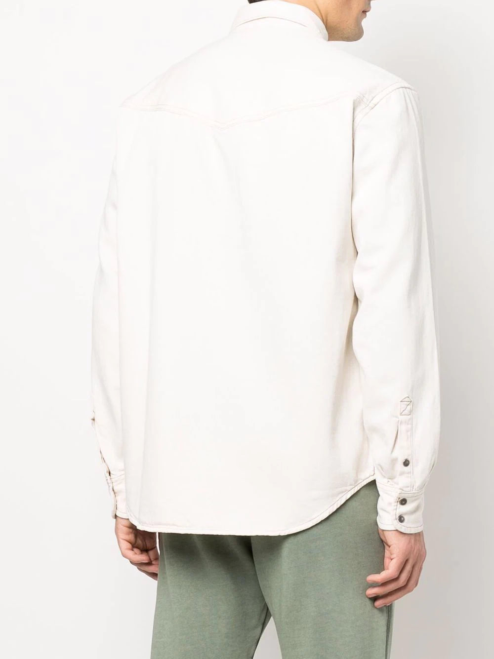 Diesel logo-embroidered denim shirt